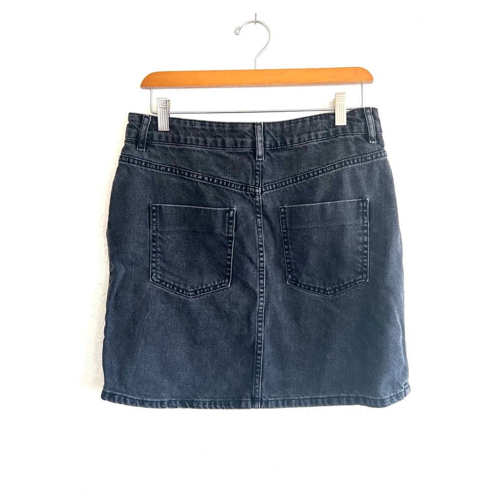 ASOS denim high waist mini skirt in black size 8 - Picture 3 of 4